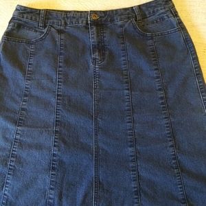 Christopher & Banks Short Denim Skirt, Medium Stonewash, Size 14